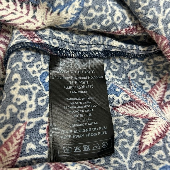 Ba&Sh Long Sleeve Multi Color Floral Mini Shirt Dress Size Medium - Picture 11 of 12
